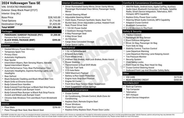 2024 Volkswagen Taos 1.5T SE
