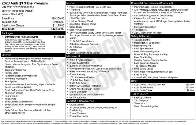 2023 Audi Q3 Premium S Line quattro