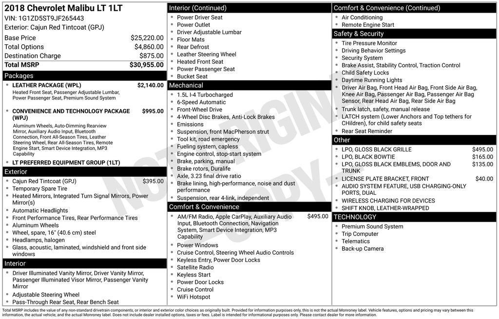 2018 Chevrolet Malibu LT