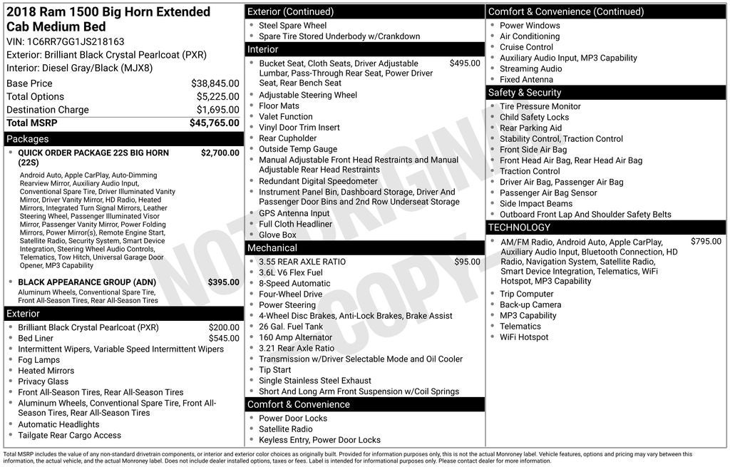 2018 RAM 1500 Big Horn