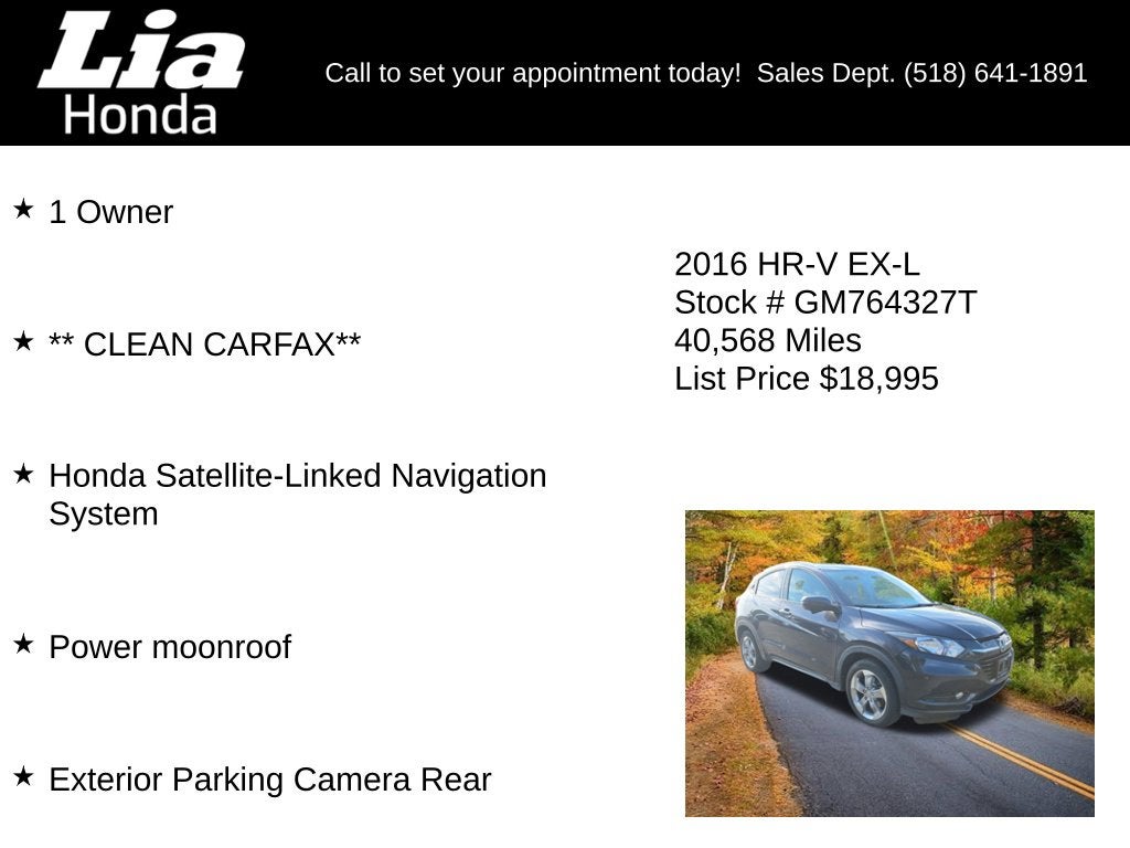 2016 Honda HR-V EX-L w/Navigation