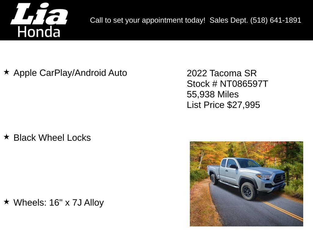 2022 Toyota Tacoma SR V6