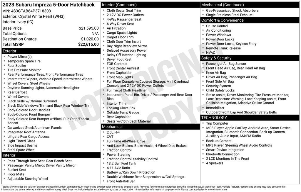2023 Subaru Impreza Base
