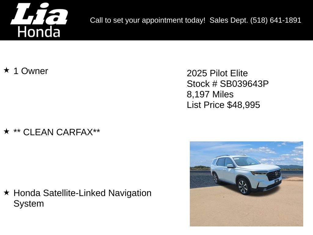 2025 Honda Pilot Elite