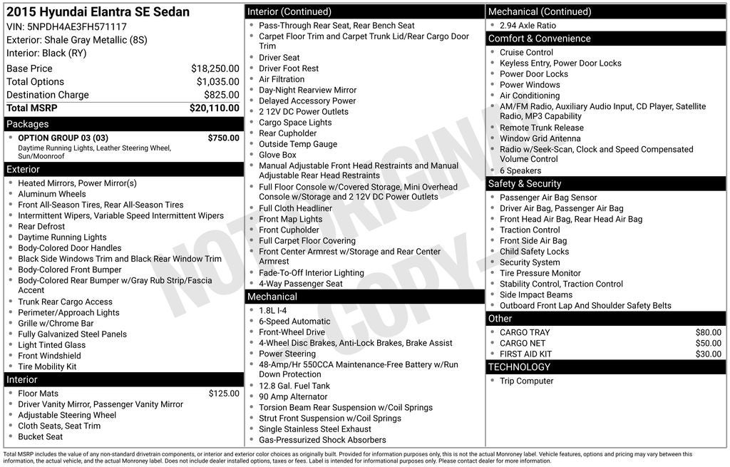 2015 Hyundai Elantra SE