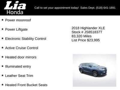 2018 Toyota Highlander XLE