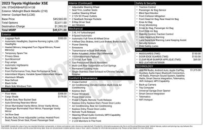 2023 Toyota Highlander XSE