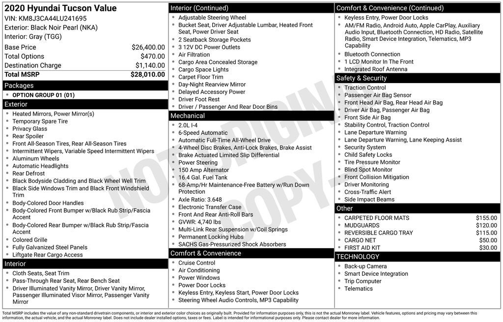 2020 Hyundai Tucson Value