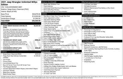 2021 Jeep Wrangler Unlimited Willys