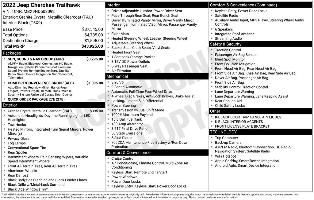 2022 Jeep Cherokee Trailhawk