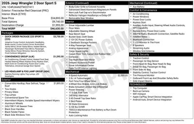 2026 Jeep Wrangler Sport S