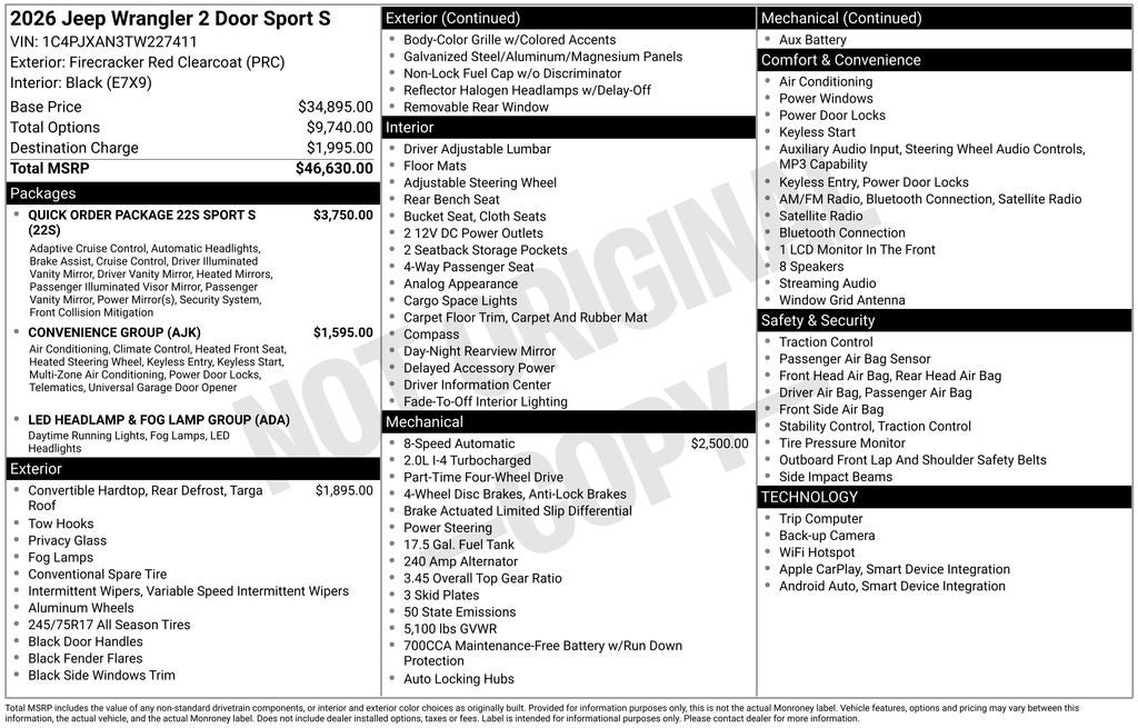 2026 Jeep Wrangler Sport S