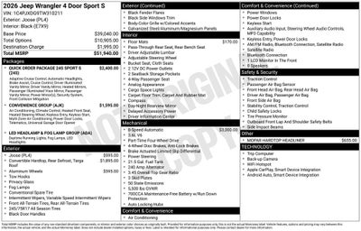 2026 Jeep Wrangler Sport S