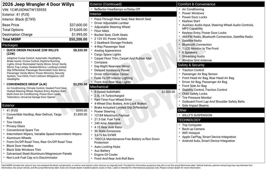 2026 Jeep Wrangler Willys