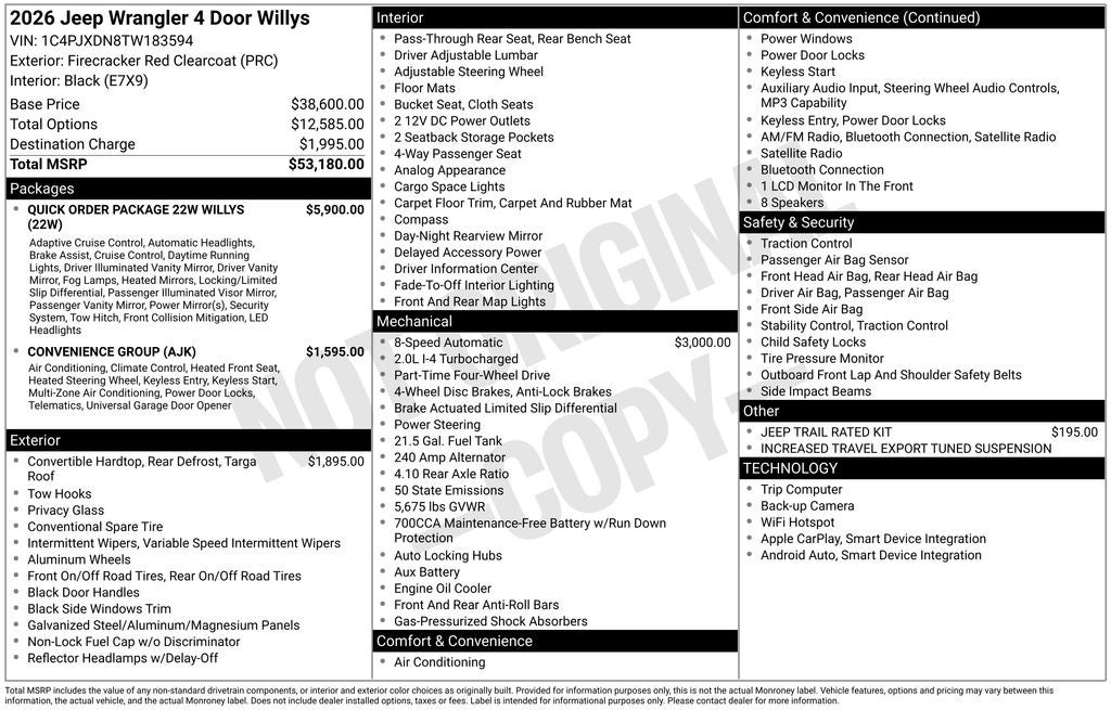 2026 Jeep Wrangler Willys