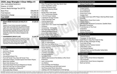 2026 Jeep Wrangler Willys