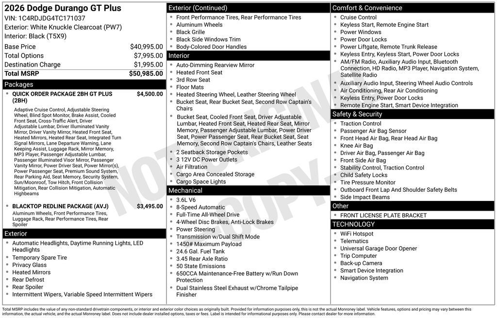 2026 Dodge Durango GT Plus