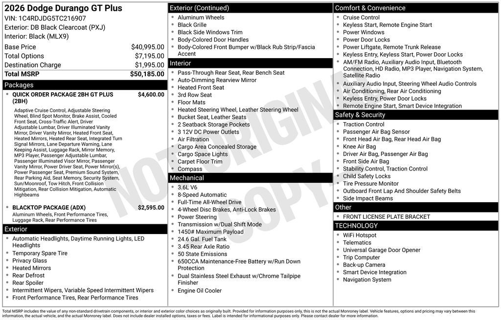 2026 Dodge Durango GT Plus