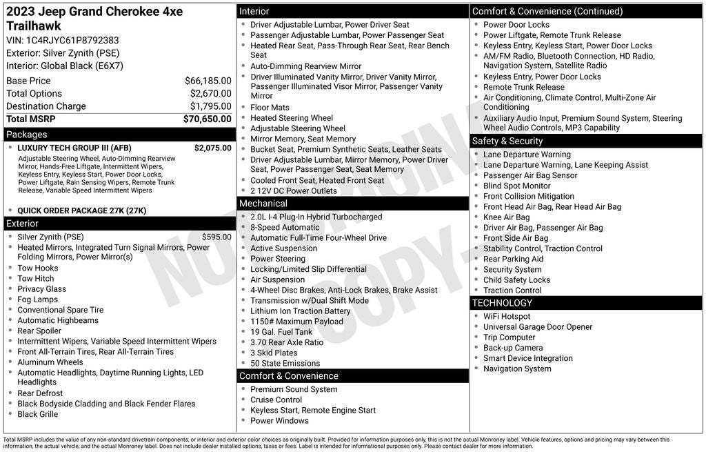 2023 Jeep Grand Cherokee Trailhawk 4xe