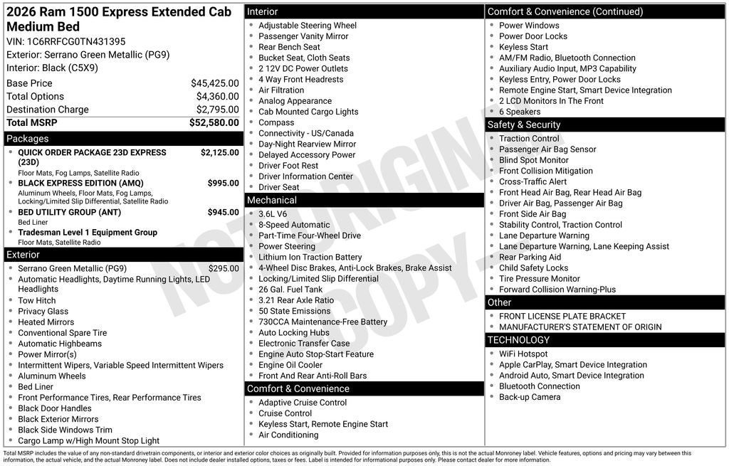 2026 RAM 1500 Express 4D Quad Cab