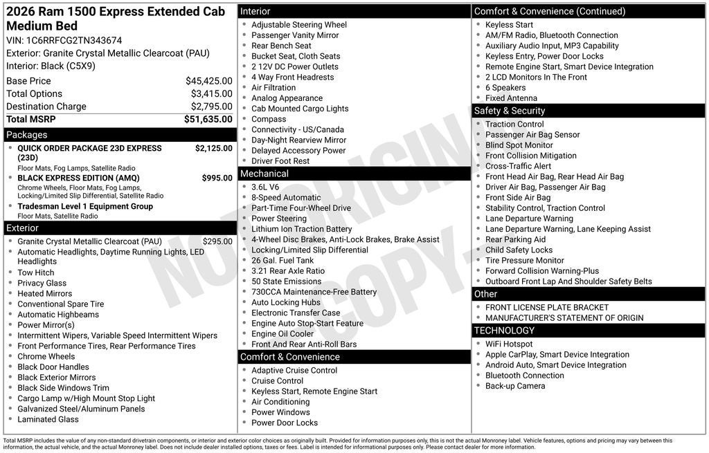 2026 RAM 1500 Express 4D Quad Cab