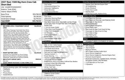 2027 RAM 1500 Big Horn/Lone Star 4D Crew Cab