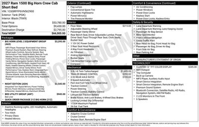 2027 RAM 1500 Big Horn/Lone Star 4D Crew Cab