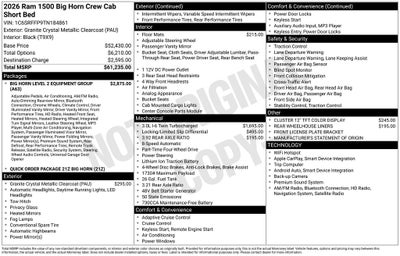 2026 RAM 1500 Big Horn/Lone Star 4D Crew Cab
