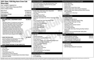2021 RAM 1500 Big Horn/Lone Star 4D Crew Cab