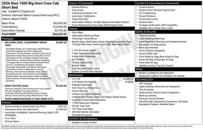 2026 RAM 1500 Big Horn/Lone Star 4D Crew Cab