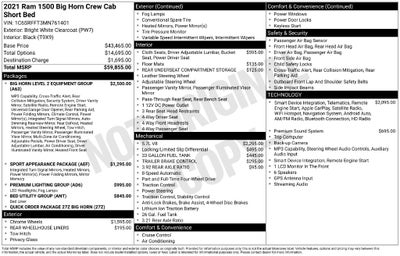 2021 RAM 1500 Big Horn/Lone Star 4D Crew Cab