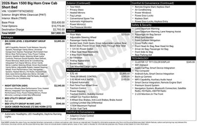 2026 RAM 1500 Big Horn/Lone Star 4D Crew Cab