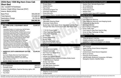 2026 RAM 1500 Big Horn/Lone Star 4D Crew Cab
