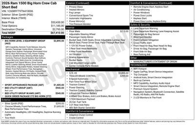 2026 RAM 1500 Big Horn/Lone Star 4D Crew Cab