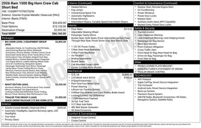 2026 RAM 1500 Big Horn/Lone Star 4D Crew Cab