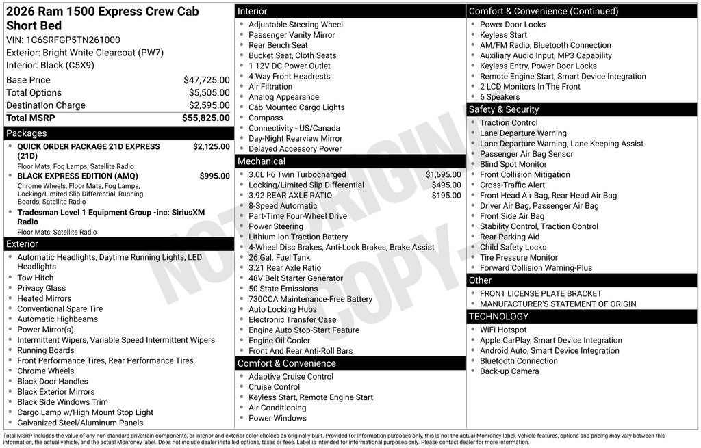2026 RAM 1500 Express 4D Crew Cab