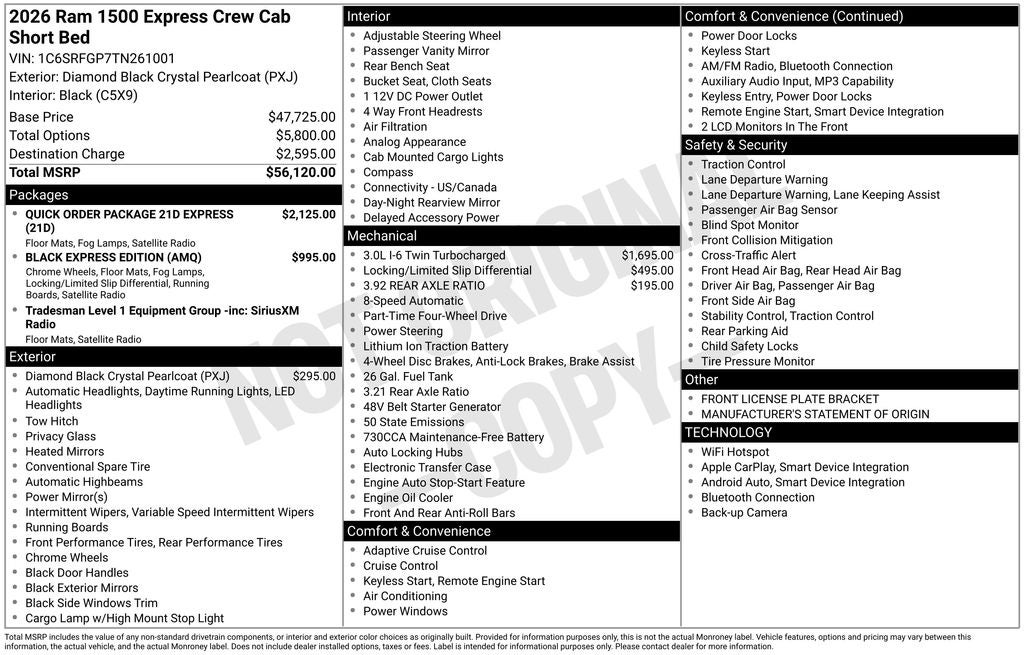 2026 RAM 1500 Express 4D Crew Cab