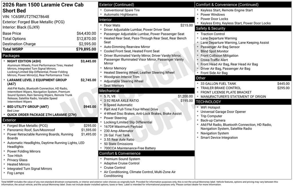 2026 RAM 1500 Laramie 4D Crew Cab