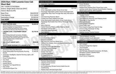 2026 RAM 1500 Laramie 4D Crew Cab