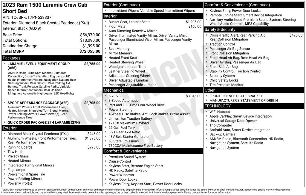 2023 RAM 1500 Laramie 4D Crew Cab