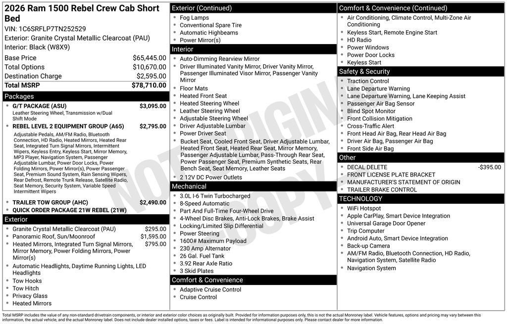 2026 RAM 1500 Rebel 4D Crew Cab
