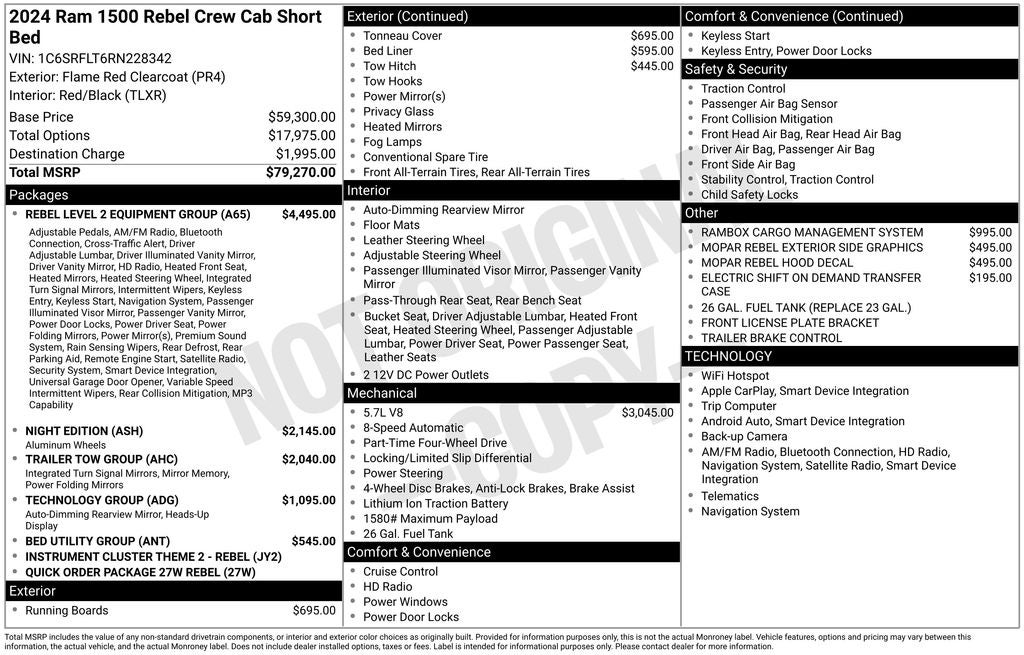 2024 RAM 1500 Rebel 4D Crew Cab