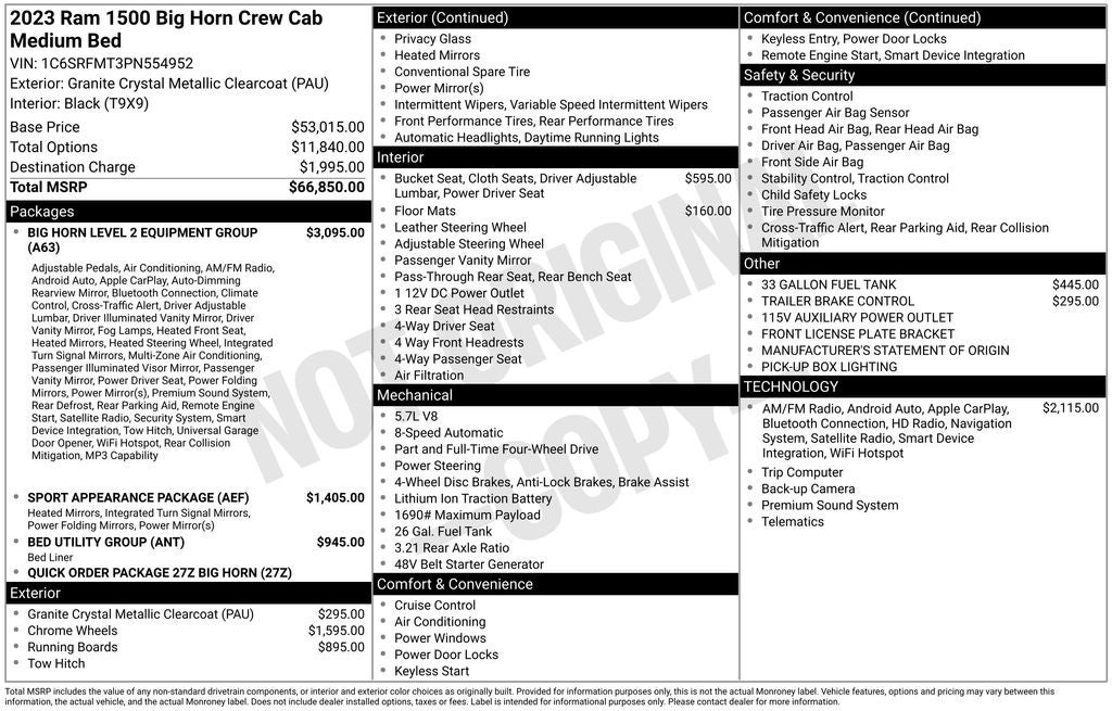 2023 RAM 1500 Big Horn/Lone Star 4D Crew Cab
