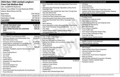 2026 RAM 1500 Limited 4D Crew Cab