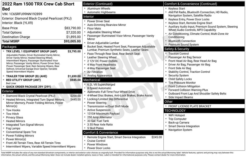 2022 RAM 1500 TRX 4D Crew Cab
