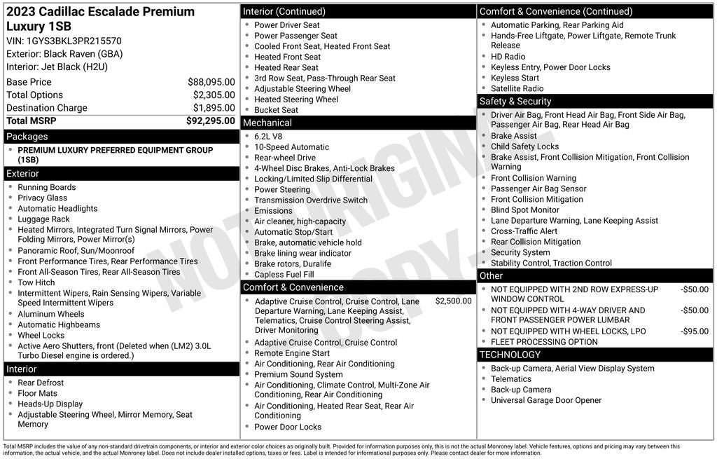 2023 Cadillac Escalade Premium Luxury