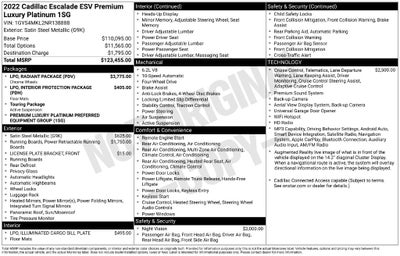 2022 Cadillac Escalade ESV Premium Luxury Platinum