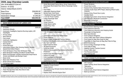 2026 Jeep Cherokee Laredo