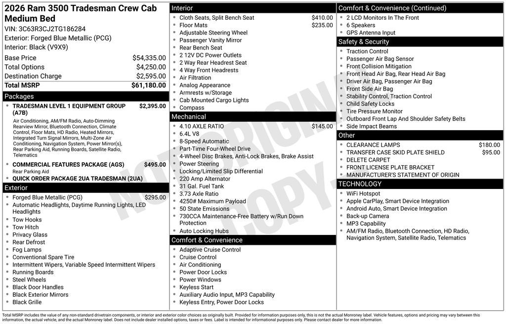 2026 RAM 3500 Tradesman