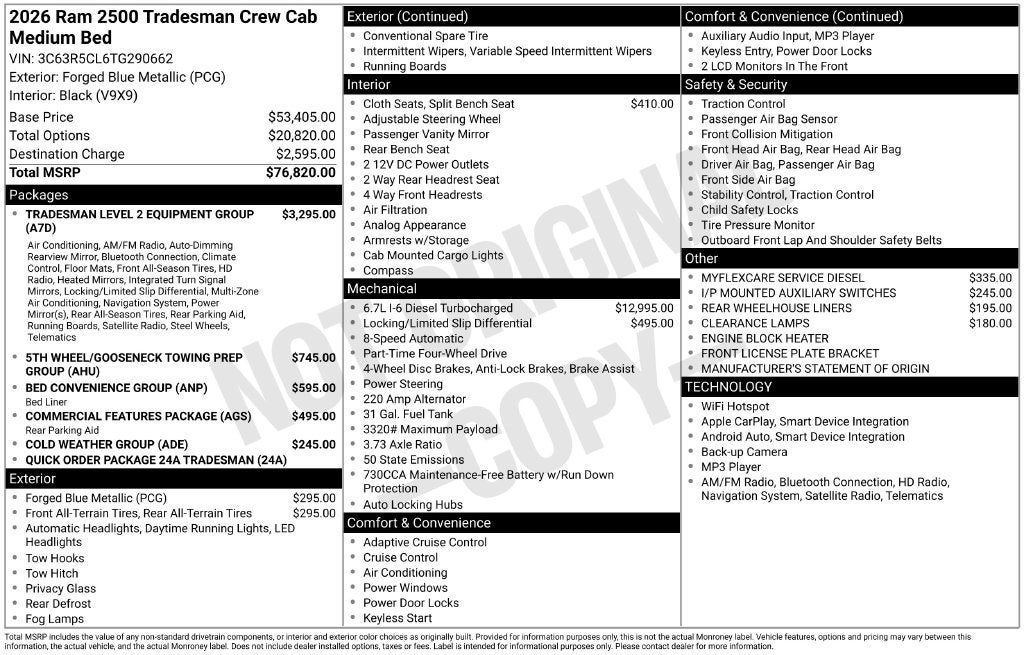 2026 RAM 2500 Tradesman